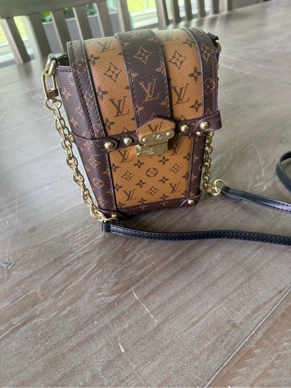 Louis Vuitton Vertical Trunk Pochette Reverse Monogram